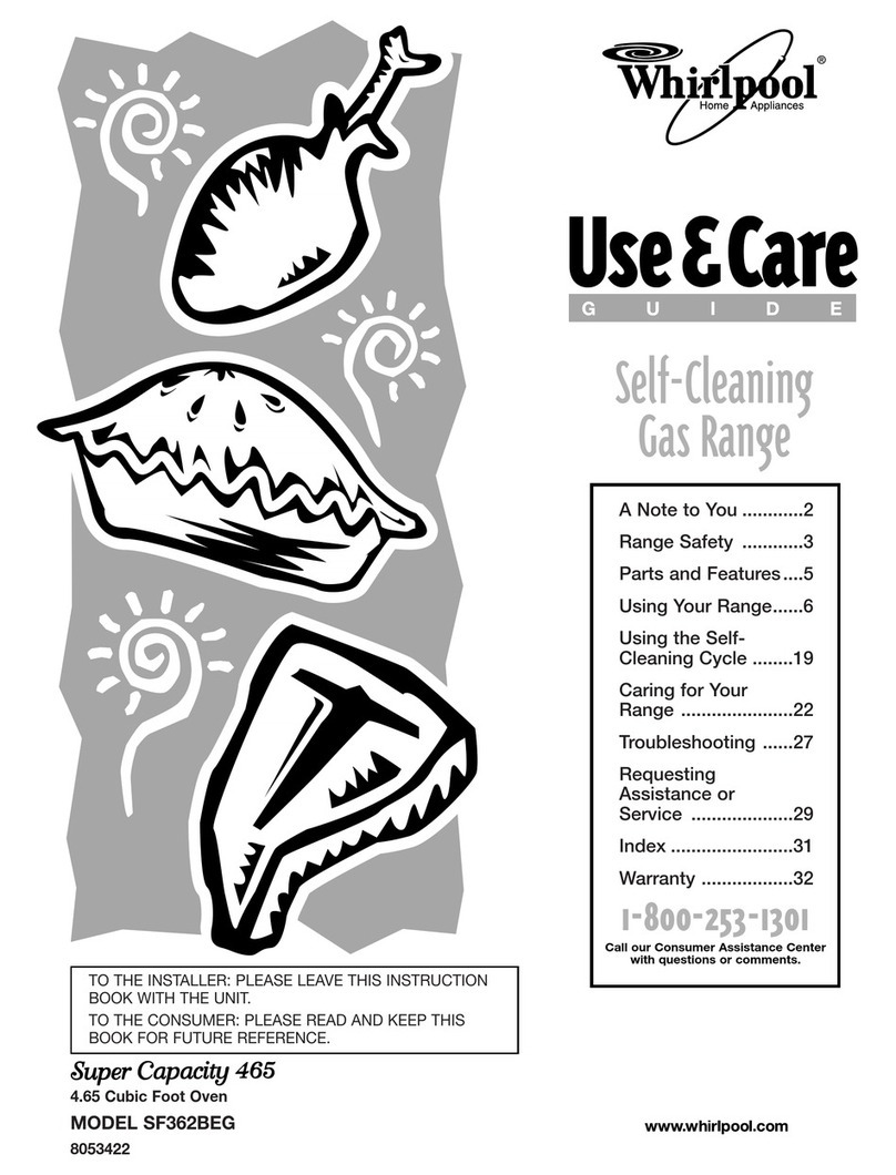 Whirlpool SF362BEG Use & care guide