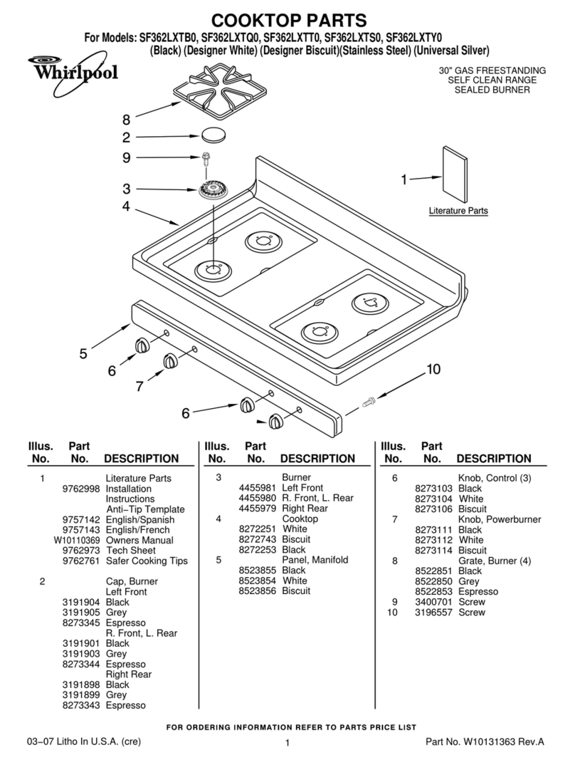 Whirlpool SF362LXTB0 parts list