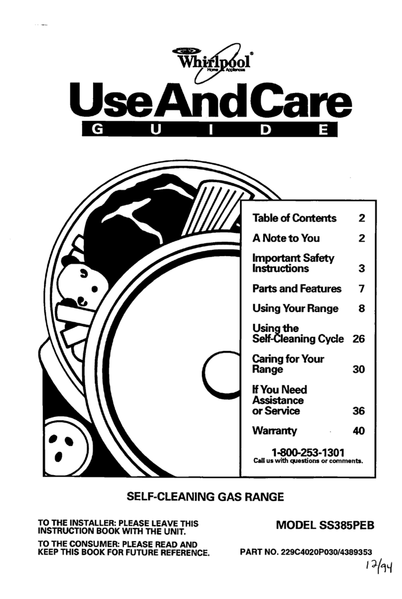 Whirlpool SS385PEB User manual