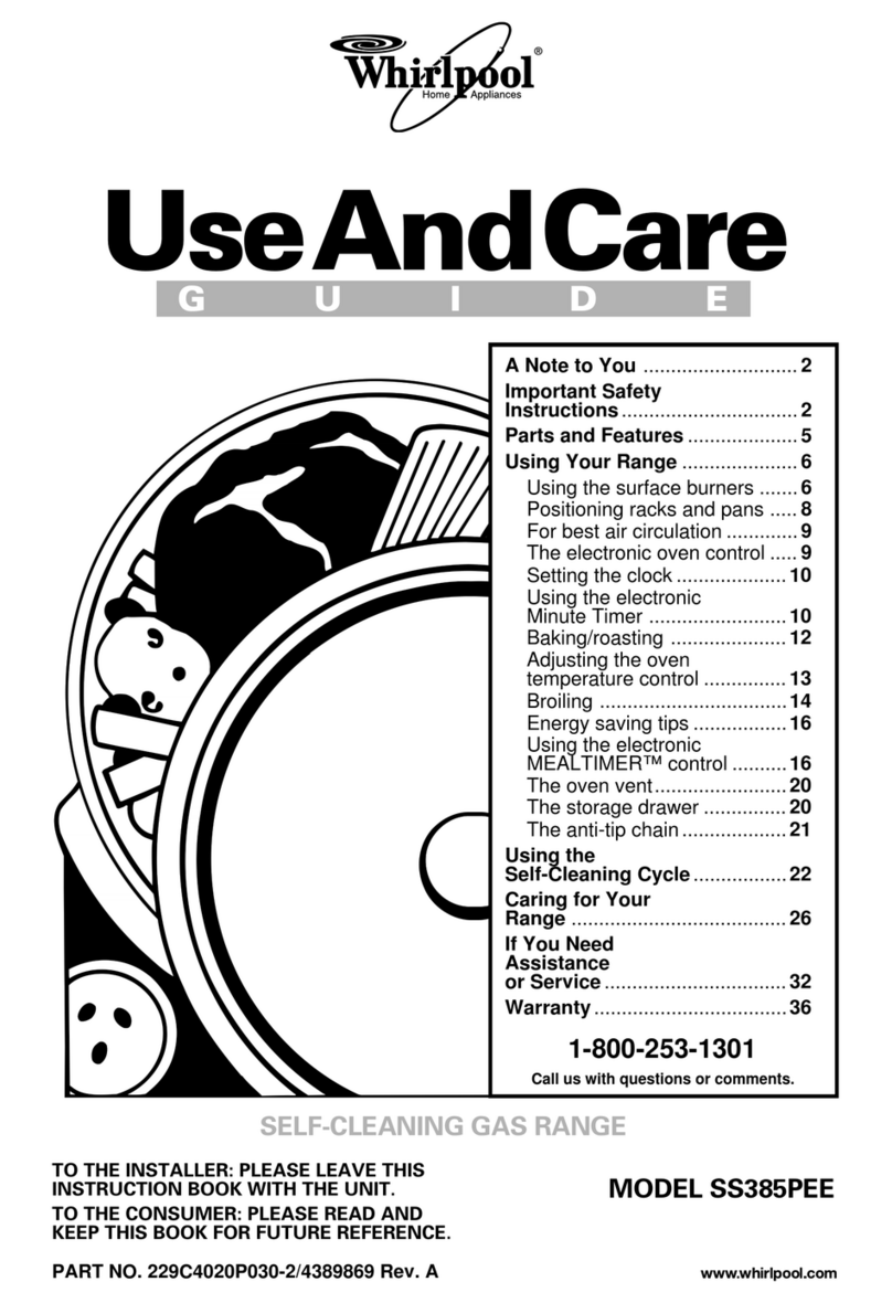 Whirlpool SS385PEE Use and care guide