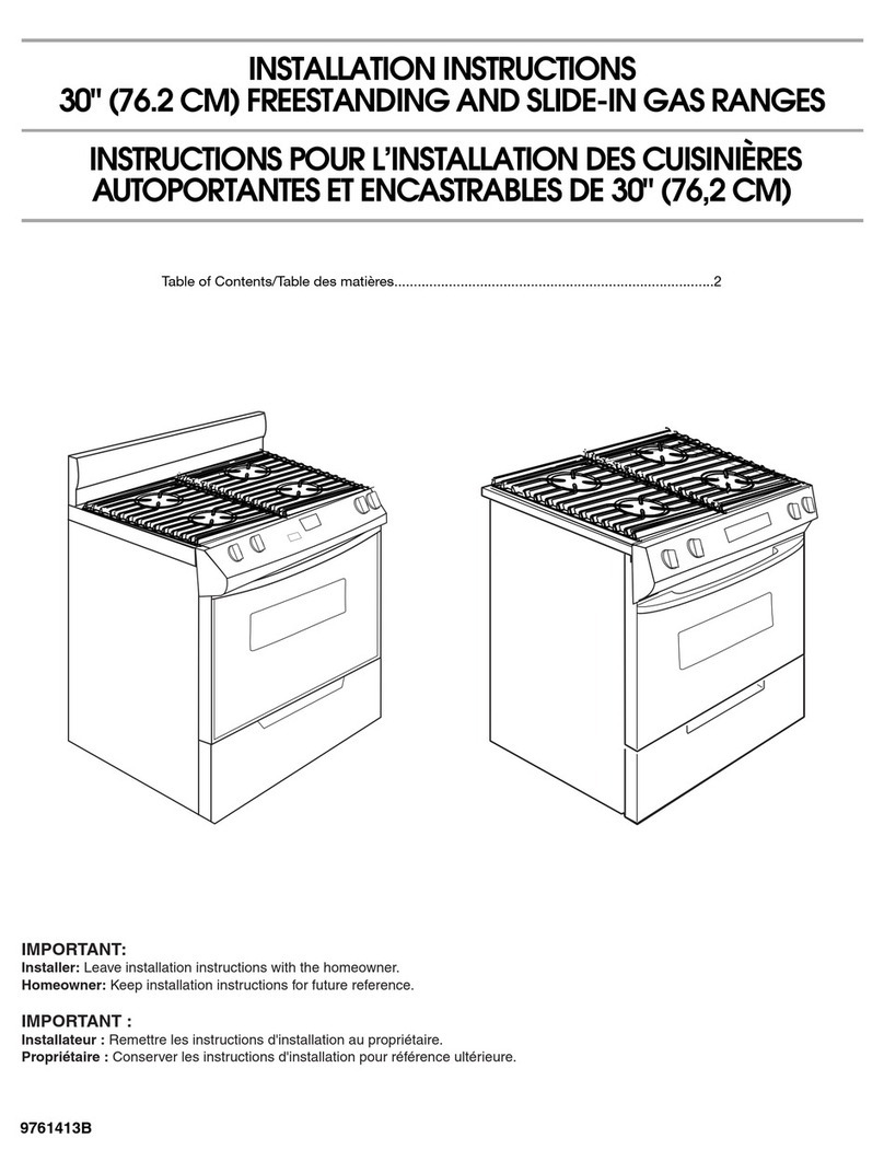 Whirlpool SLIDE-IN ELECTRIC RANGES installation instructions