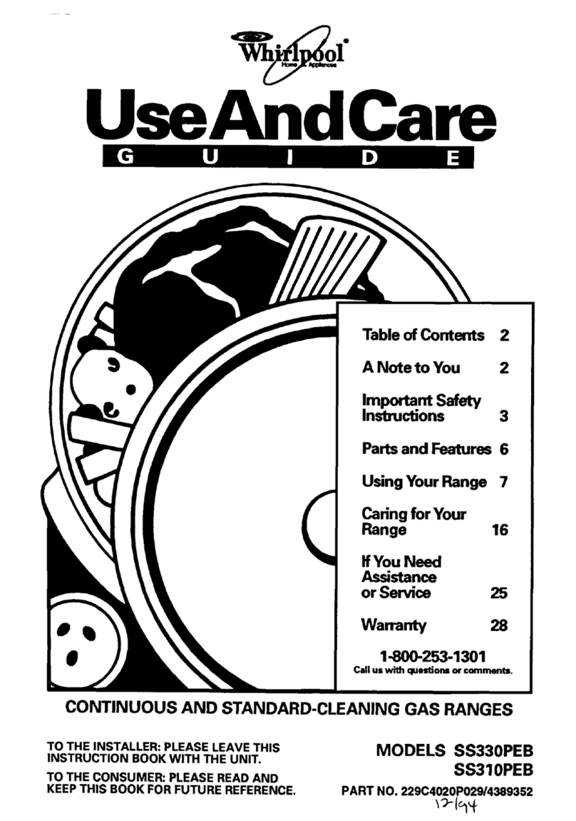 Whirlpool SS310PEB Use and care guide