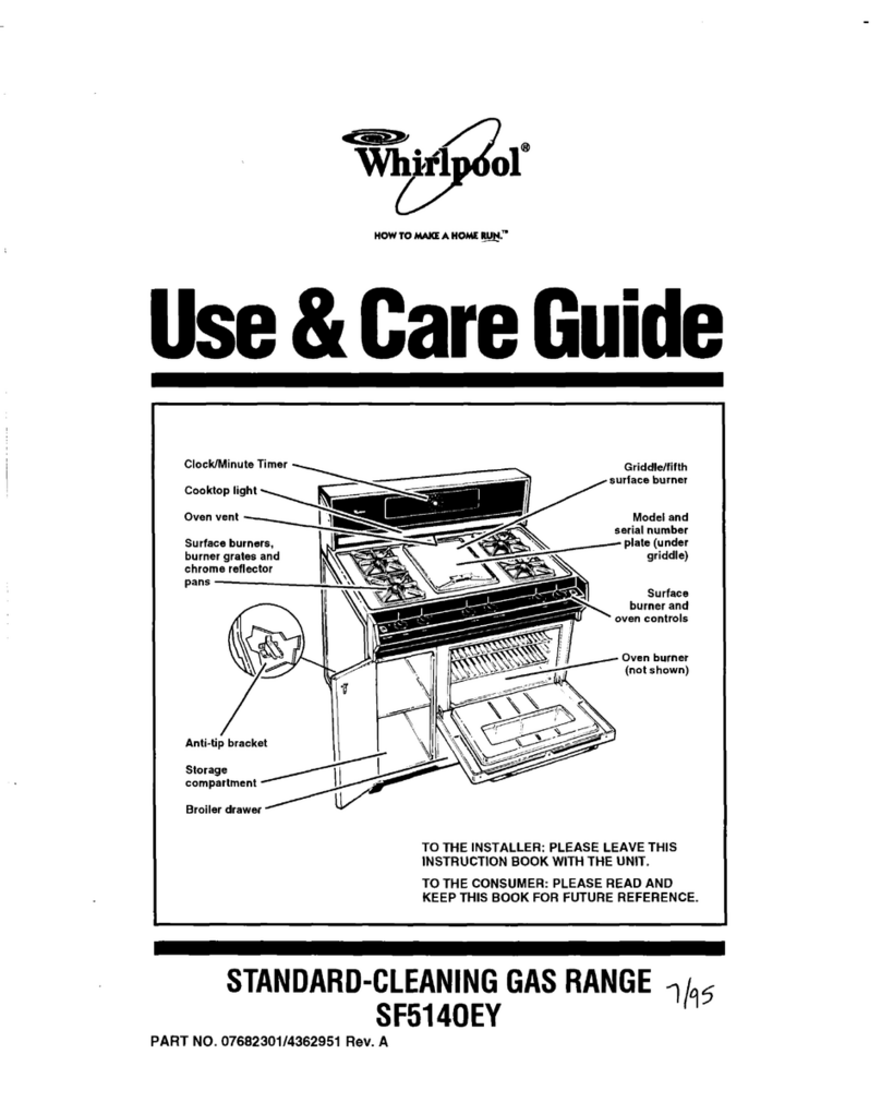 Whirlpool SF514OEY Use and care guide