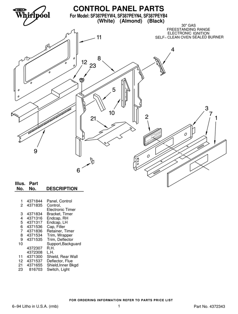Whirlpool SF387PEYB4 User manual