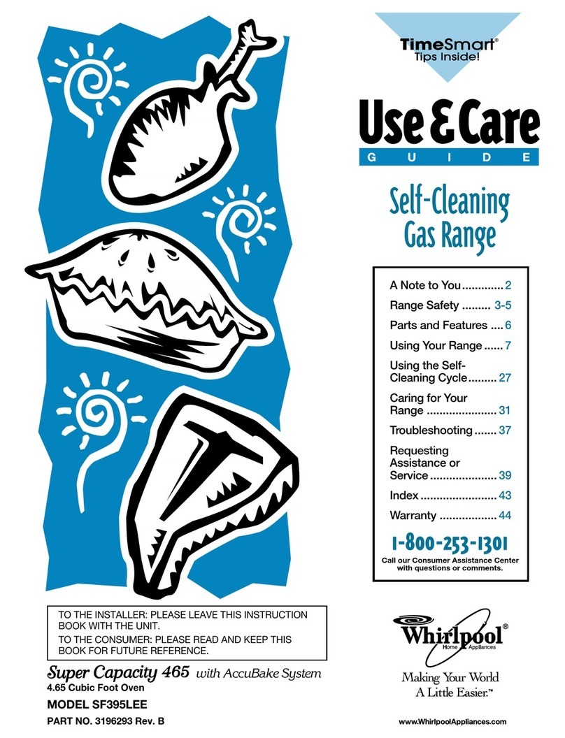 Whirlpool SF395LEE Use & care guide