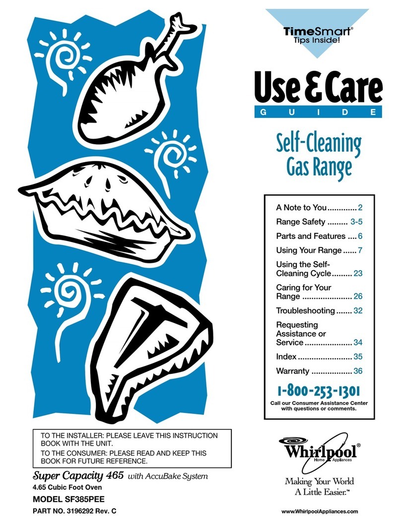 Whirlpool SF385PEE W/N Use & care guide