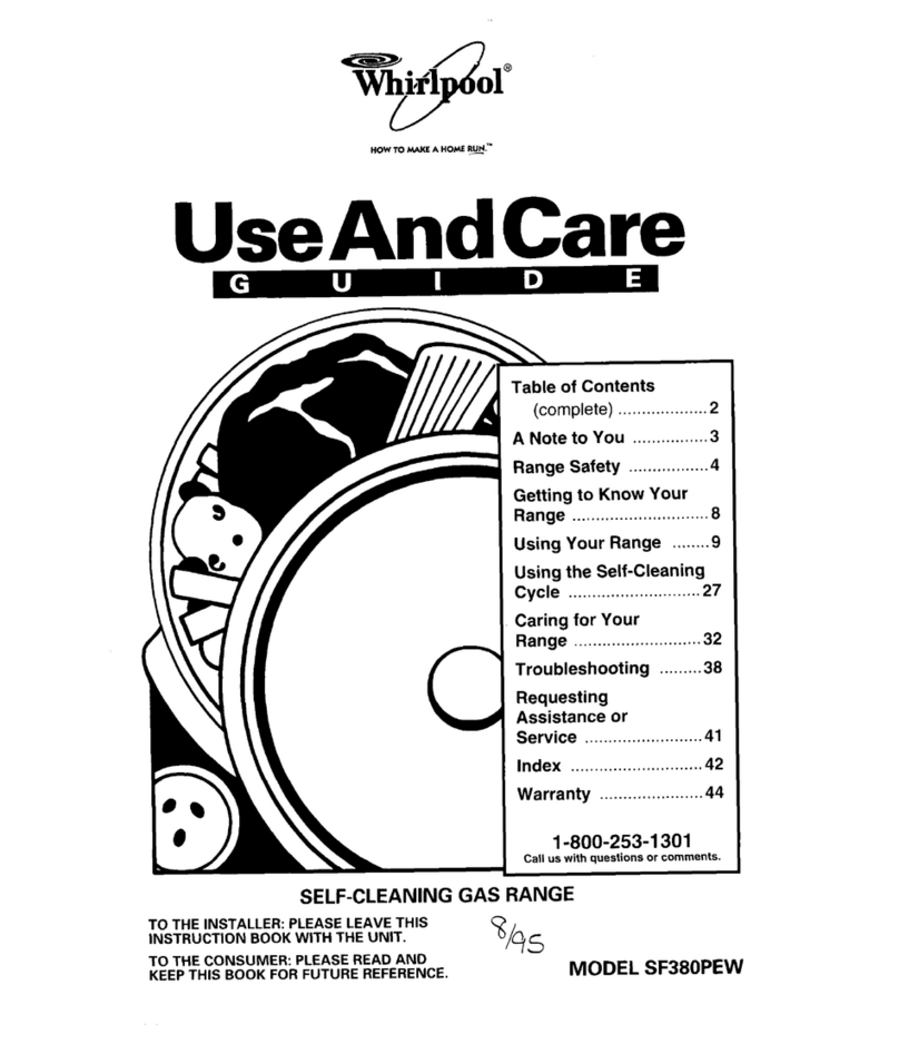 Whirlpool SF380PEW Use and care guide