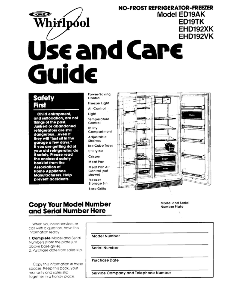 Whirlpool ED19AK Use and care guide