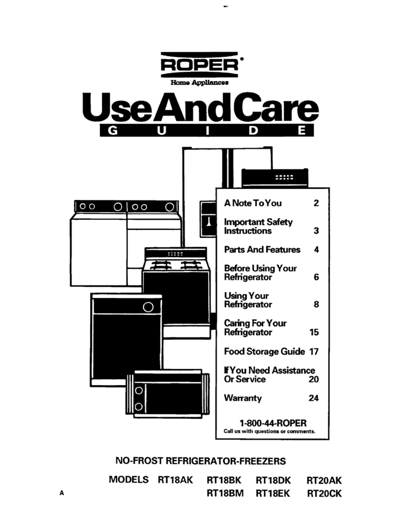 Roper RT18BM Use and care guide