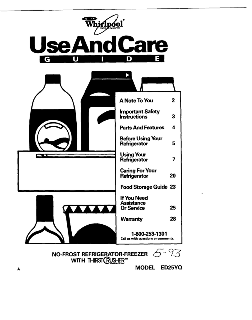 Whirlpool ED25YQ Use & care guide