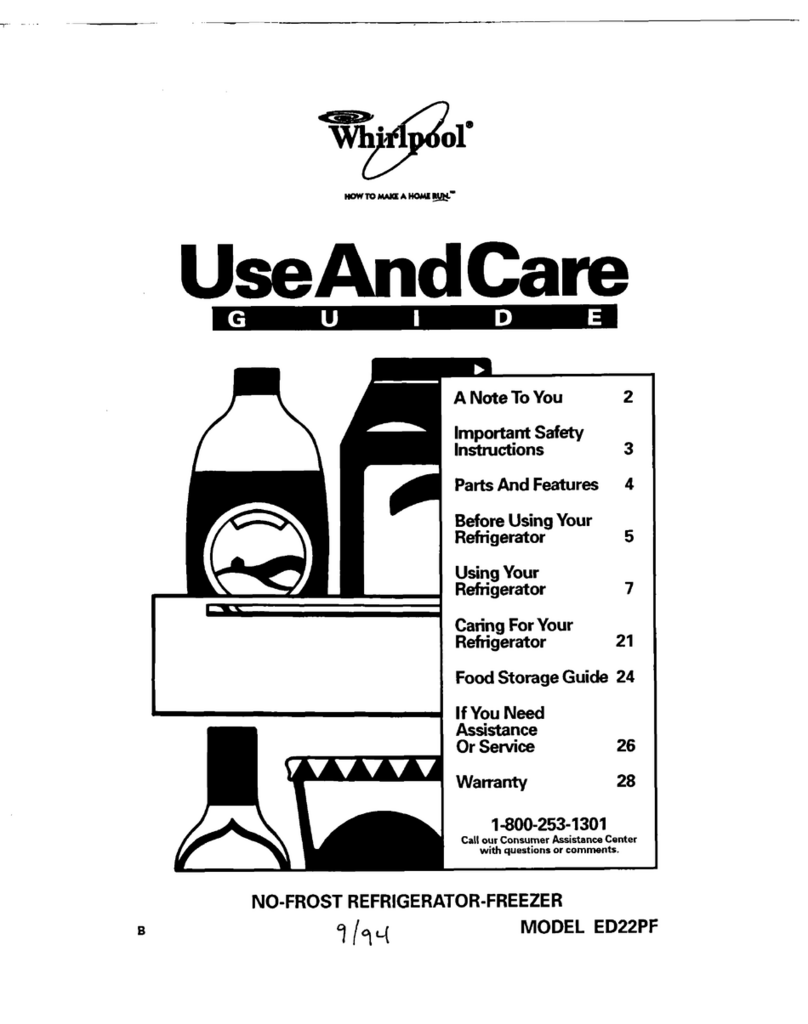 Whirlpool ED22PF Use and care guide