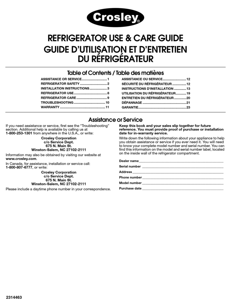 Whirlpool 2314463 Refrigerator use & care guide Whirlpool 2314463 Refrigerator use & care guide