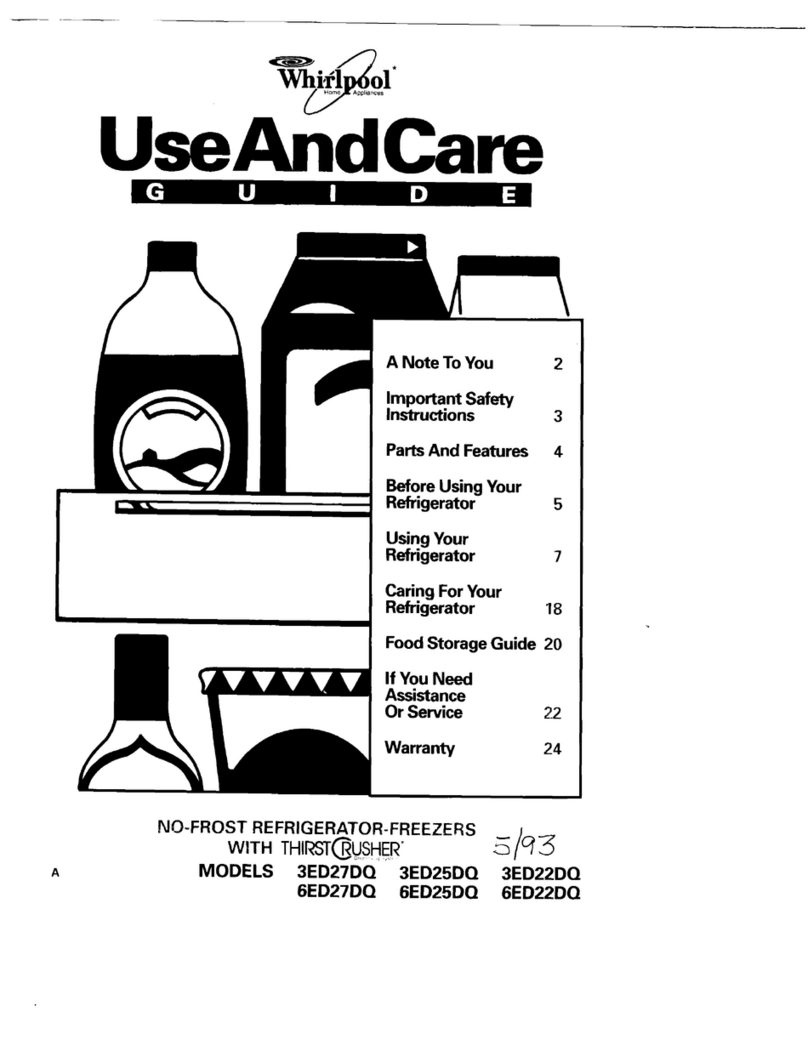 Whirlpool 3ED27DQ Use and care guide