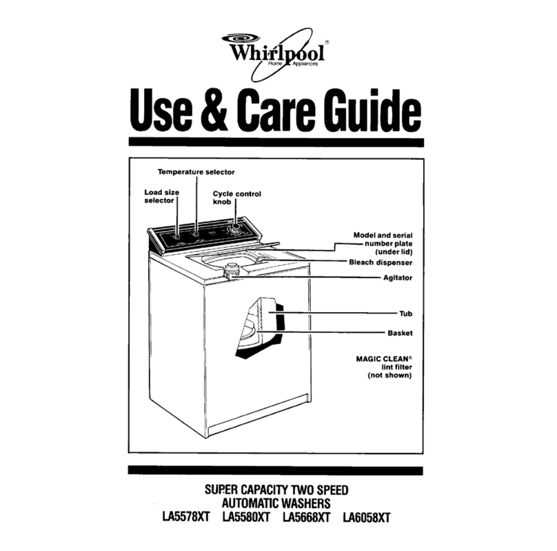Whirlpool LA5578XT Use and care guide