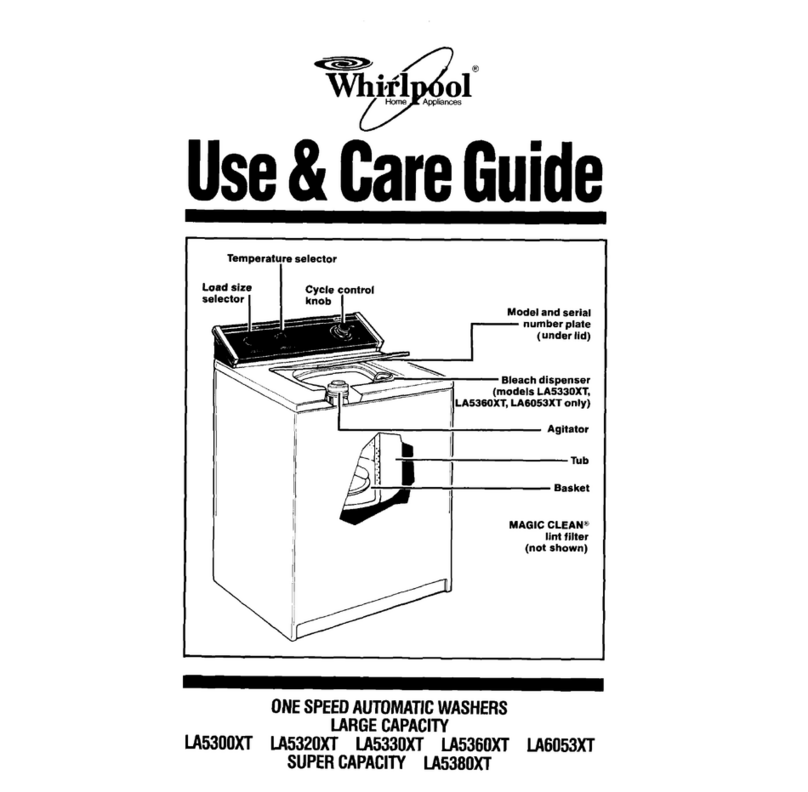Whirlpool LA5300XT Use and care guide