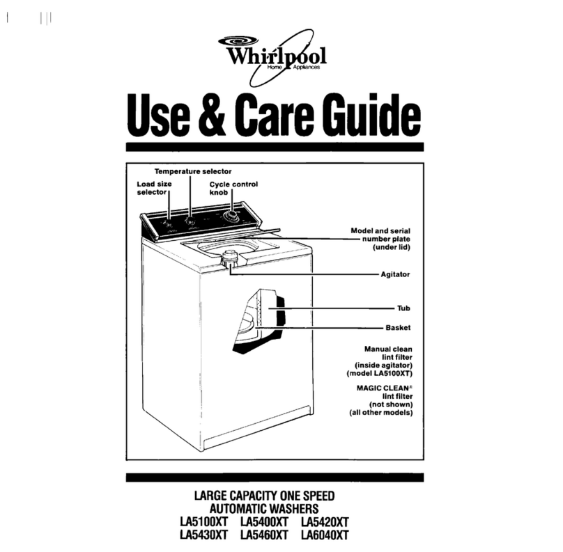 Whirlpool LA5100XT Use & care guide