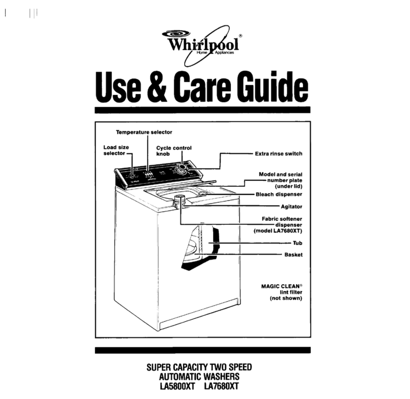 Whirlpool LA58OOXT User manual