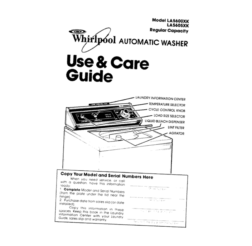 Whirlpool LA5600XK Use & care guide