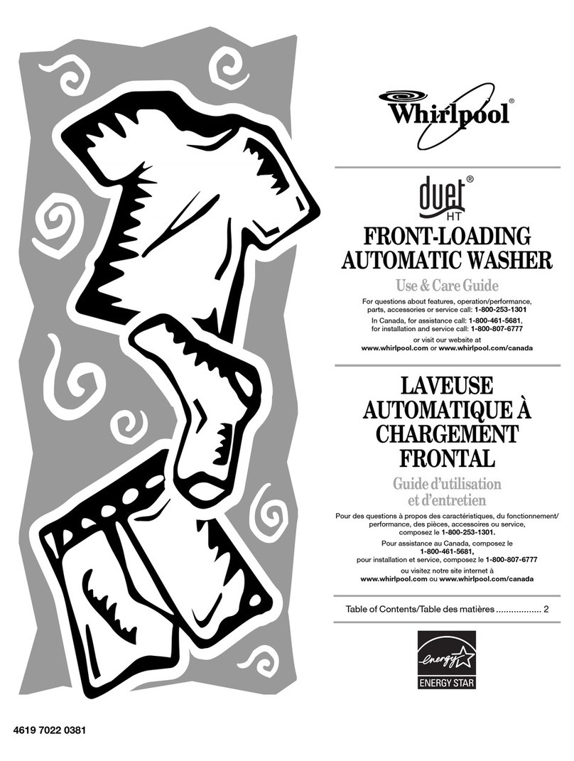 Whirlpool Duet HT GHW9250ML1 Use and care guide