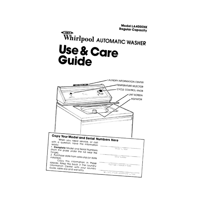 Whirlpool LA4OOOXK Use and care guide