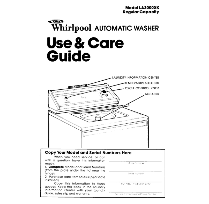 Whirlpool LA3000XK User manual