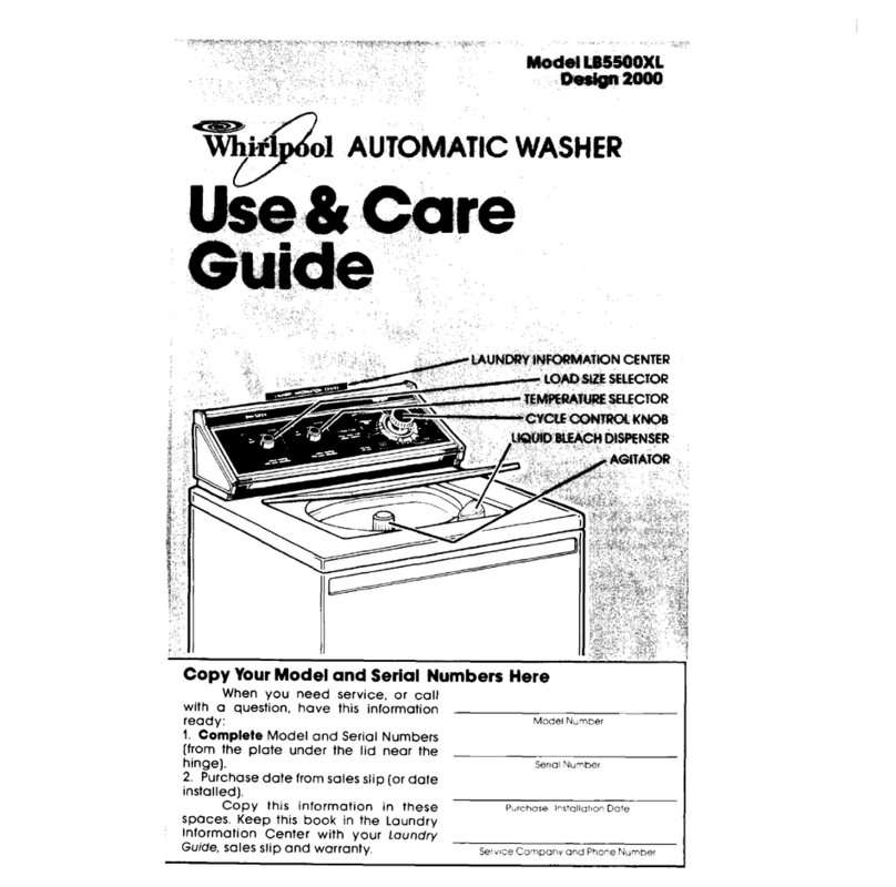 Whirlpool Generation + LB5500XL Use and care guide