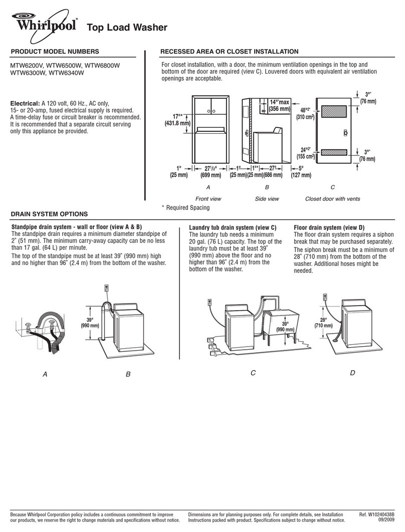 Whirlpool Cabrio,- WTW6300W Service manual