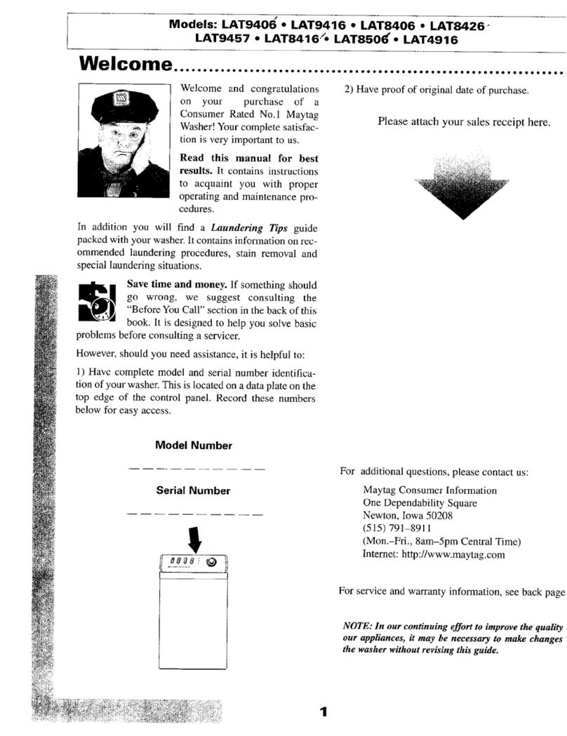 Maytag LAT4916 User manual