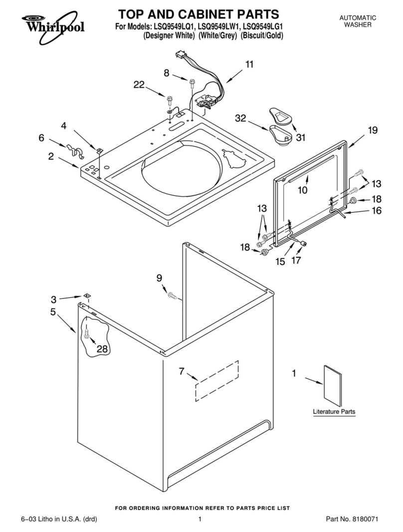 Whirlpool LSQ9549LG1 parts manual