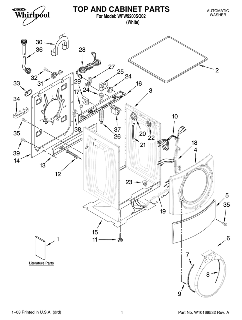 Whirlpool Duet WFW9200SQ02 cabinet parts