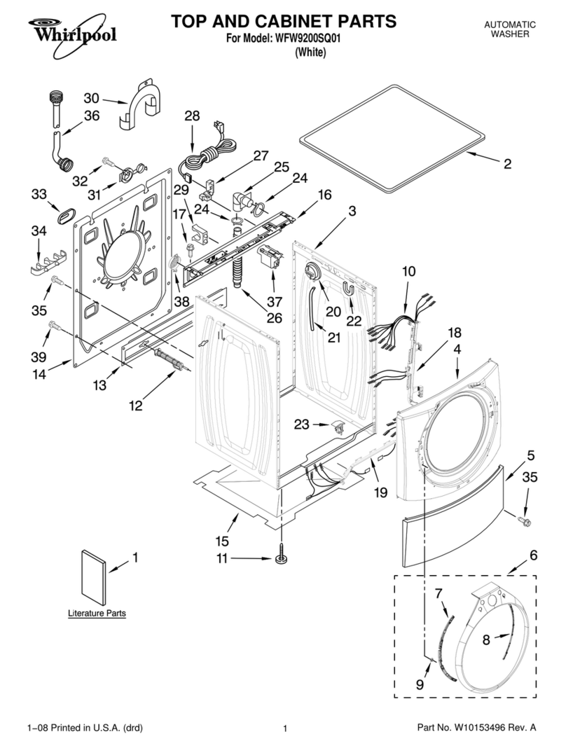 Whirlpool Duet WFW9200SQ01 cabinet parts