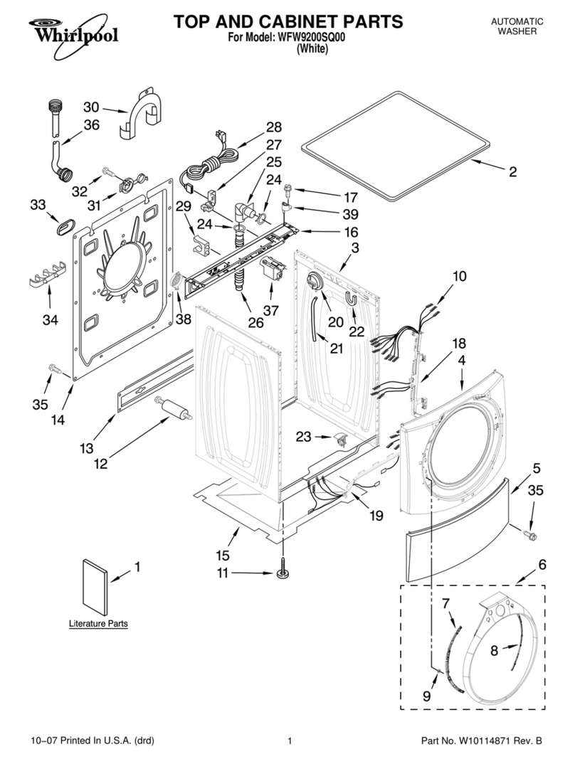 Whirlpool Duet WFW9200SQ00 cabinet parts