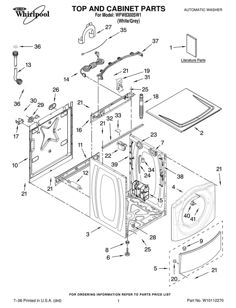 Whirlpool duet sport WFW8300SW1 cabinet parts