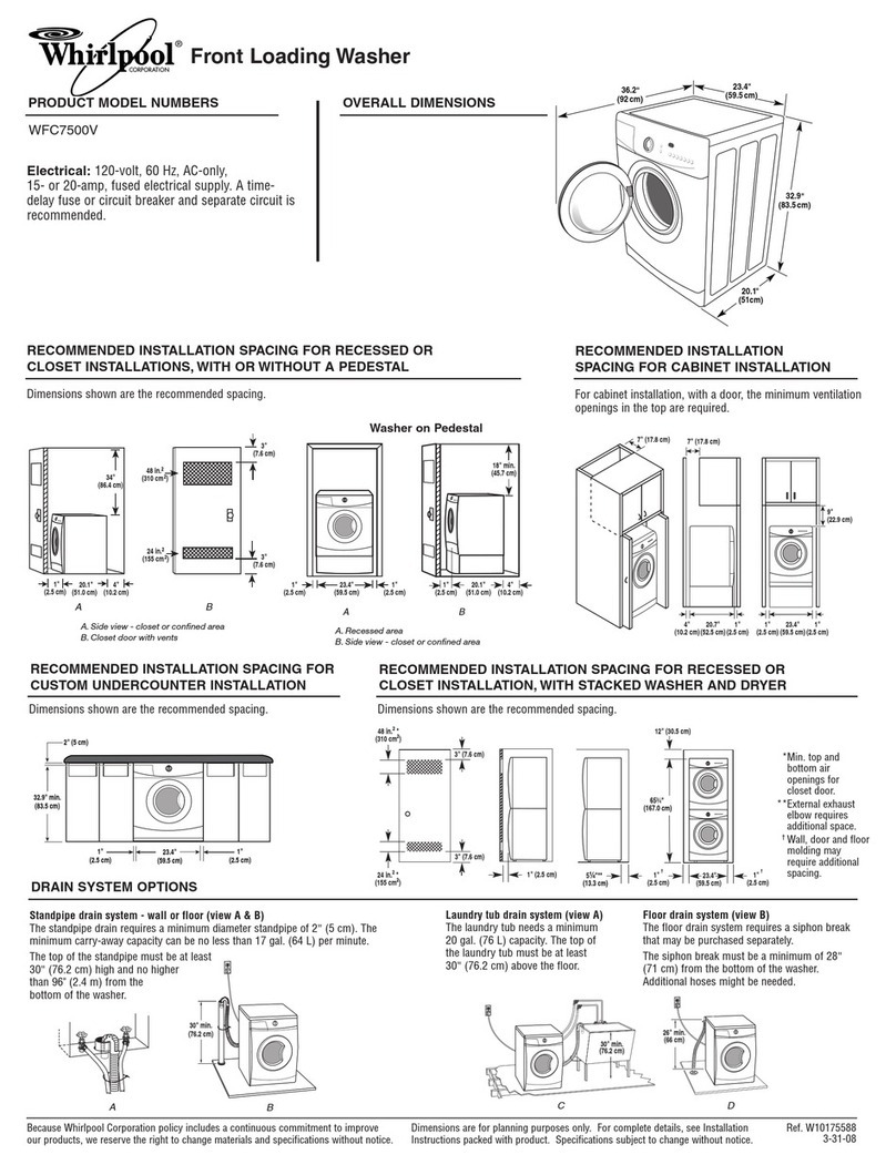 Whirlpool WFC7500V Series installation instructions