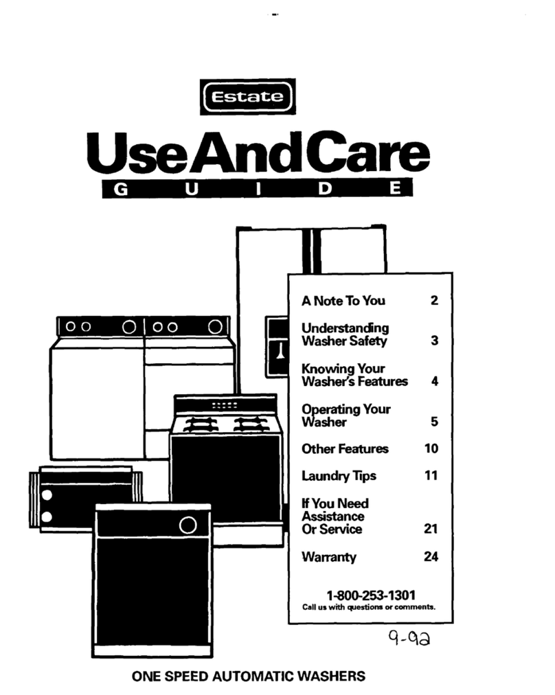 Estate WASHERS Use and care guide