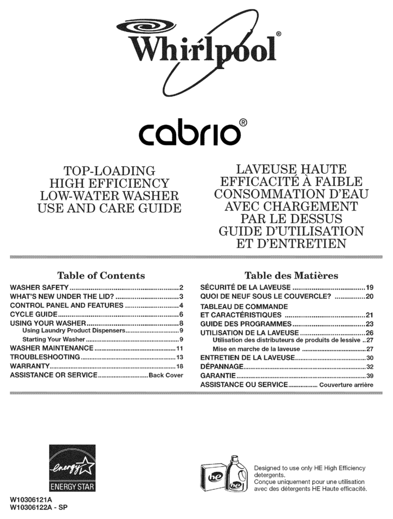 Whirlpool W10306121A Use and care guide Whirlpool W10306121A Use and care guide