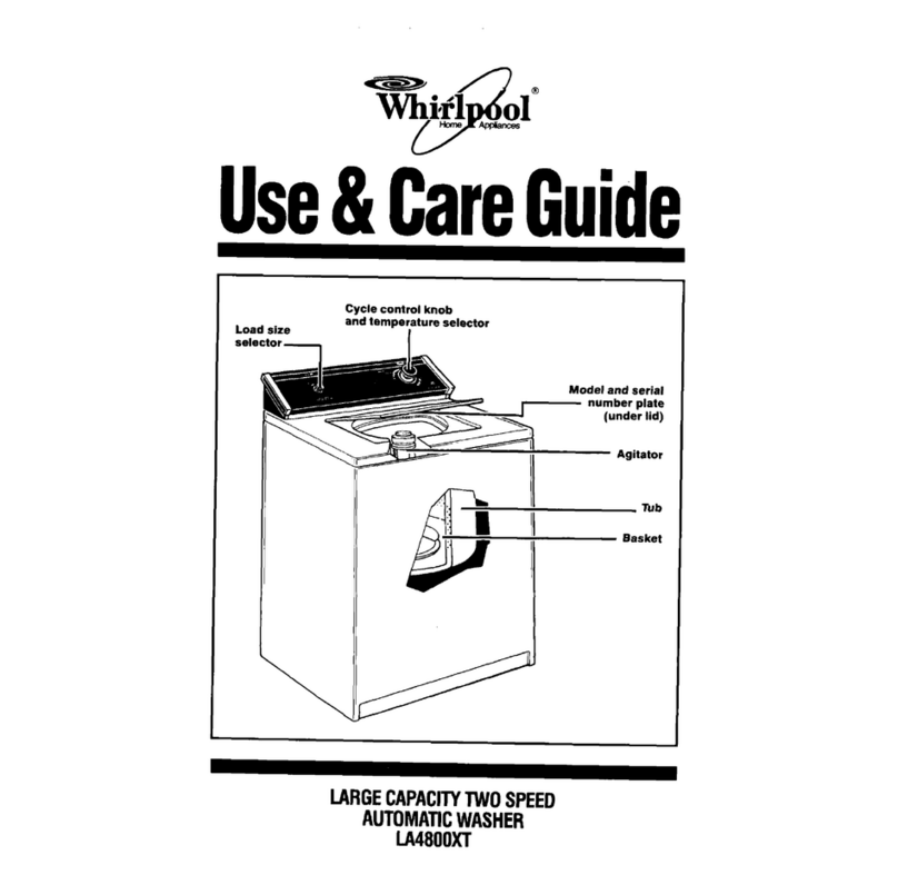Whirlpool LA800XT Use and care guide