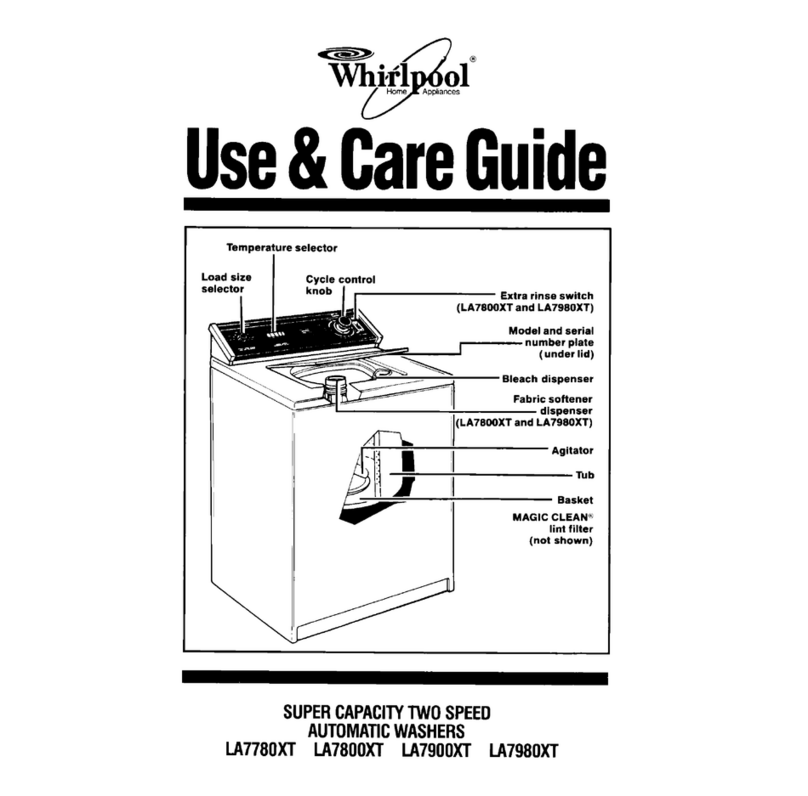 Whirlpool LA778OXT Use and care guide