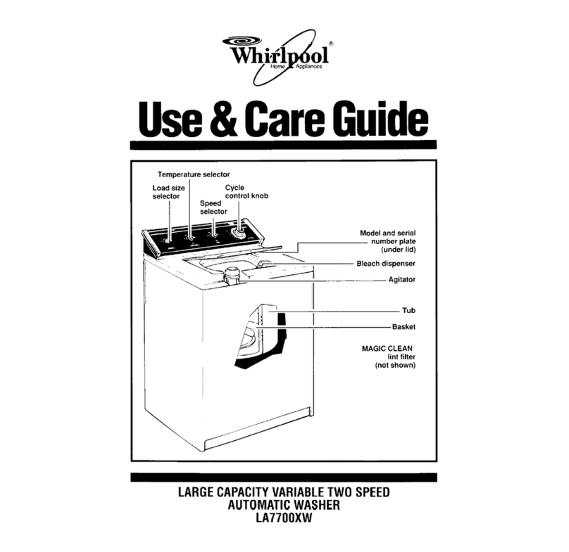 Whirlpool LA7700XW Use and care guide