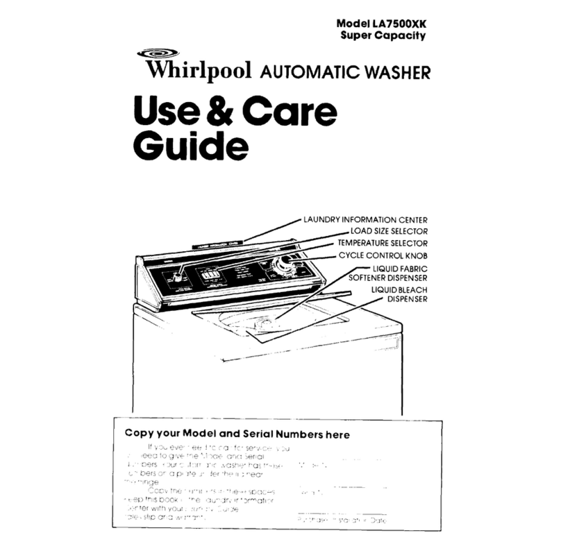 Whirlpool LA7500XK Use & care guide Whirlpool LA7500XK Use & care guide