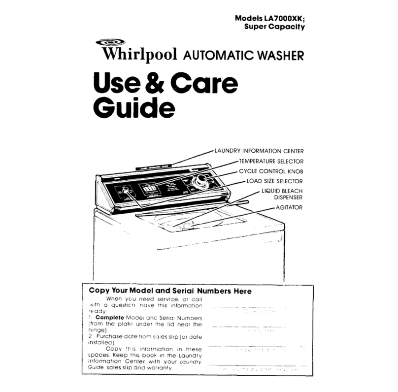 Whirlpool LA7000XK Use & care guide
