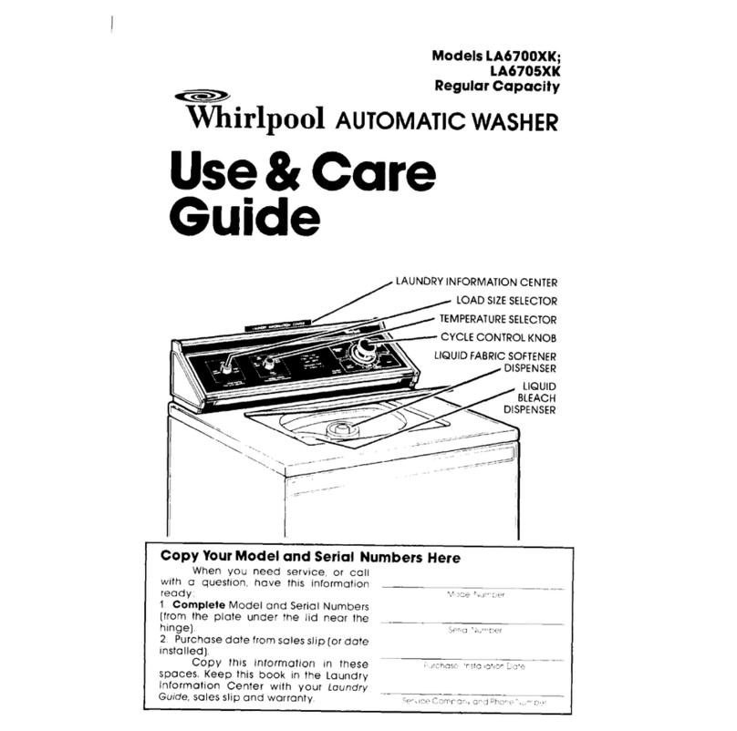 Whirlpool LA6700XK Use & care guide