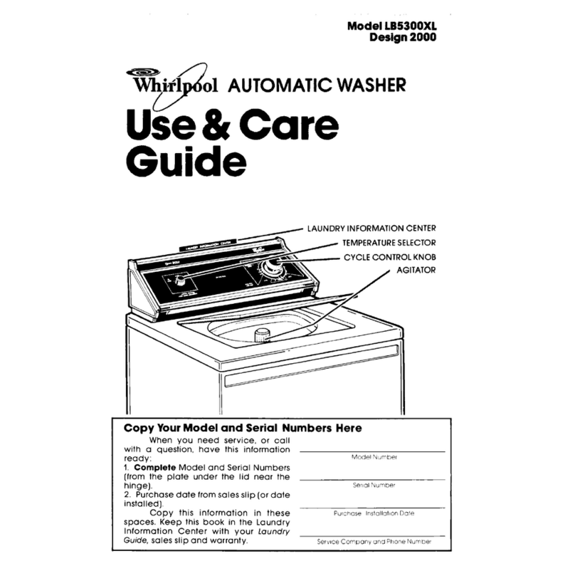 Whirlpool LB53OOXL Use & care guide