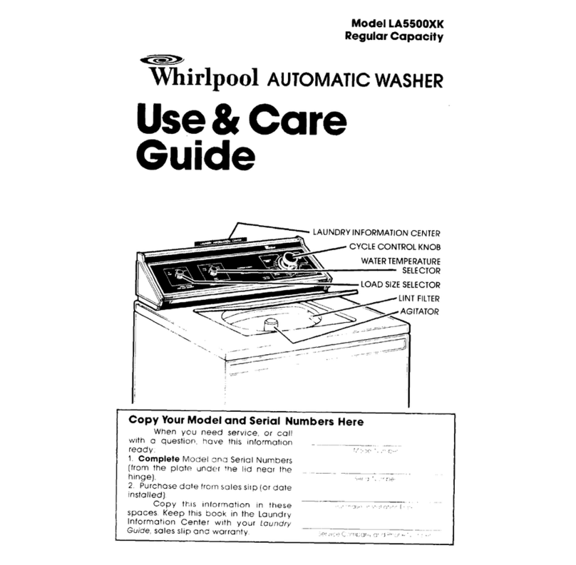 Whirlpool LASOOXK User manual
