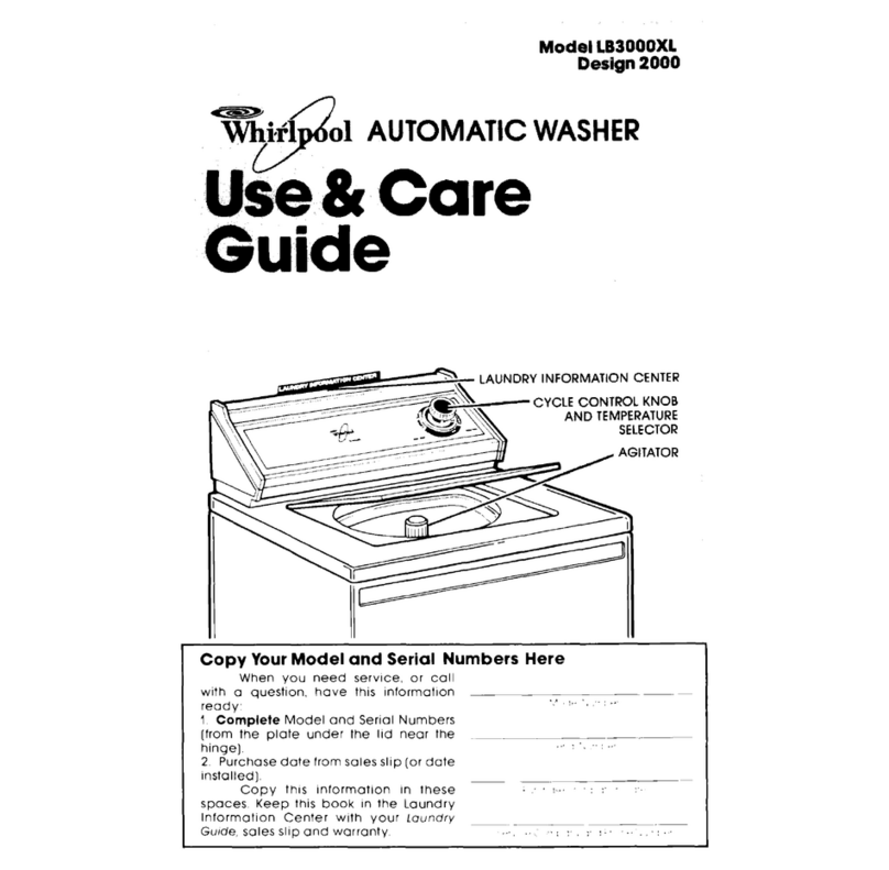 Whirlpool lB3OOOXL Use & care guide