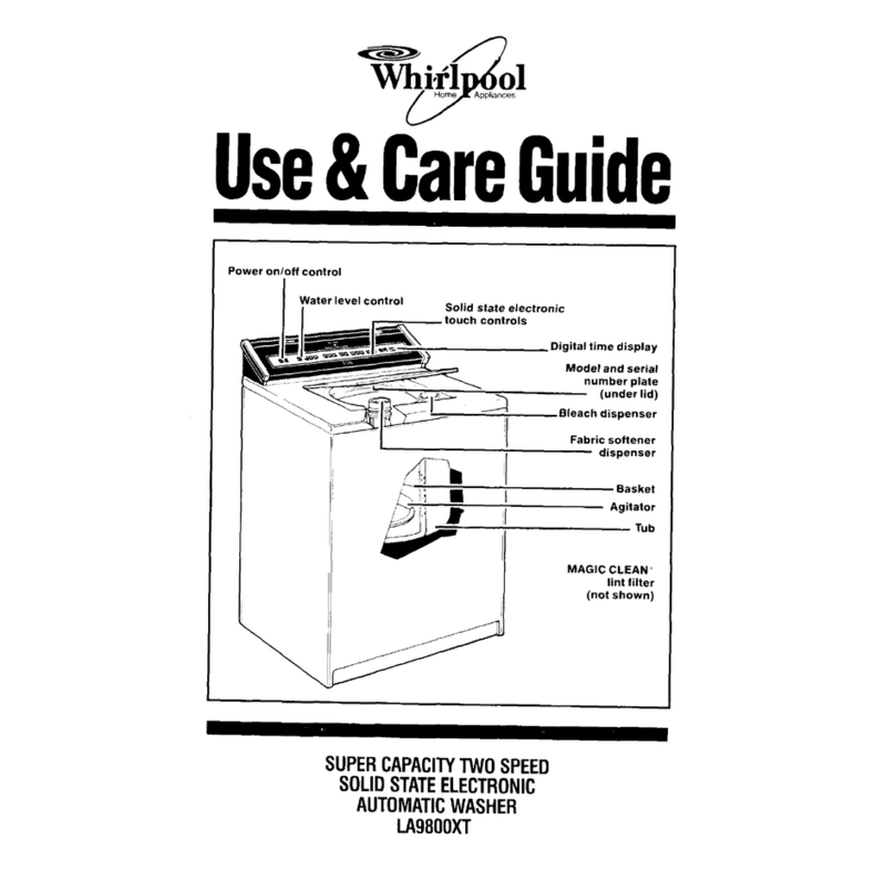 Whirlpool LA9800XT User manual
