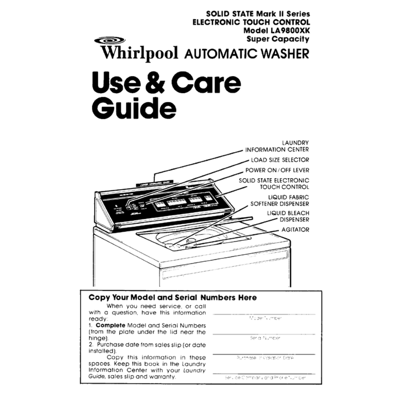 Whirlpool LA9800XK User manual Whirlpool LA9800XK User manual