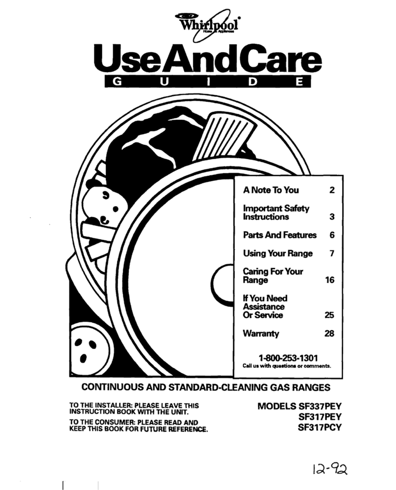 Whirlpool SF317PEY User manual