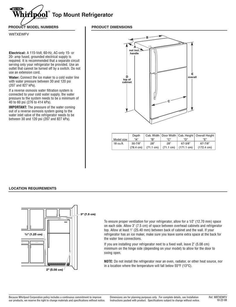 Whirlpool W8TXEWFV Dimension Guide