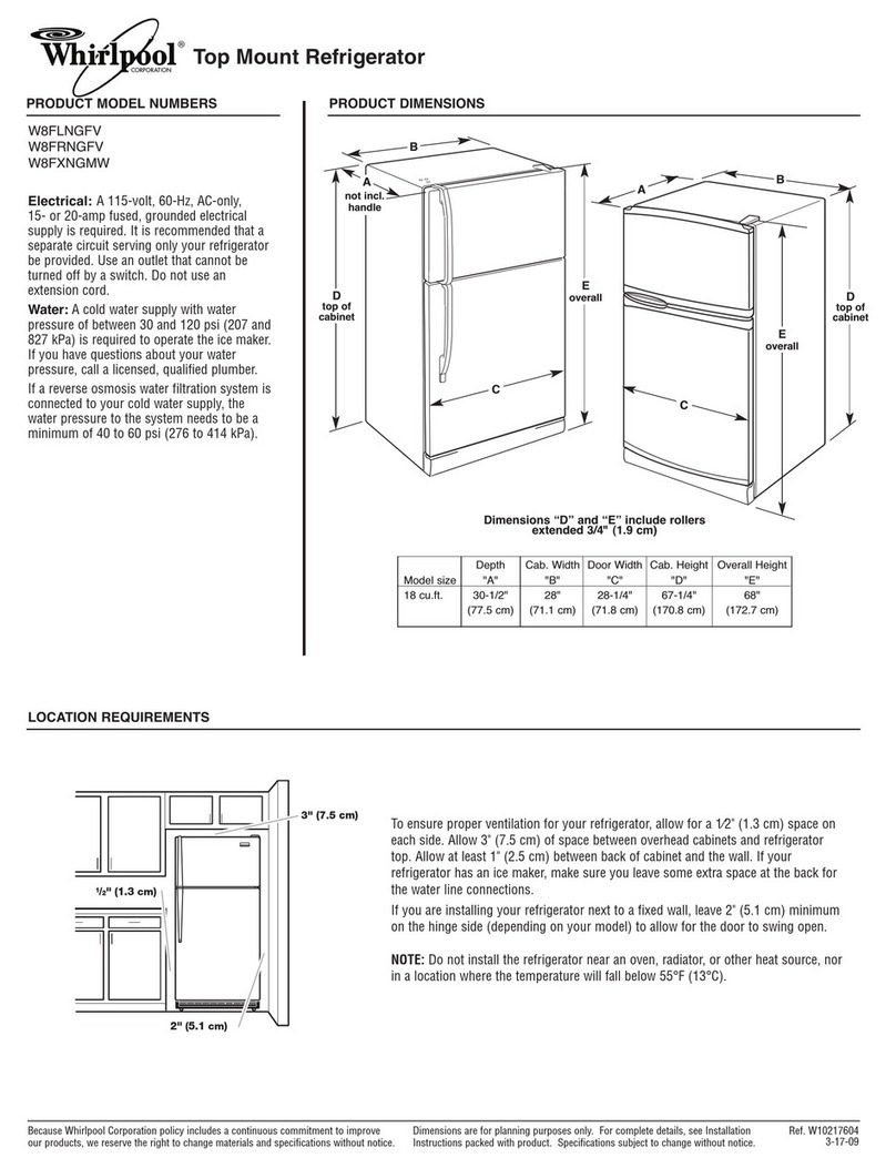 Whirlpool W8FLNGFV Dimension Guide